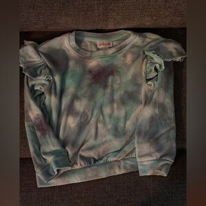 Cat & Jack Pastel Tie-Dye Ruffle Sweatshirt